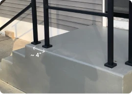 Step 2: Leave sufficient space between the handrail and flat rail