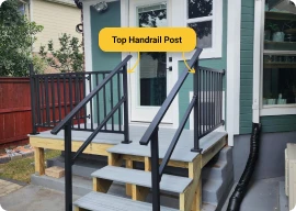 Step 2: Drill Holes in handrail post to create a continuous run