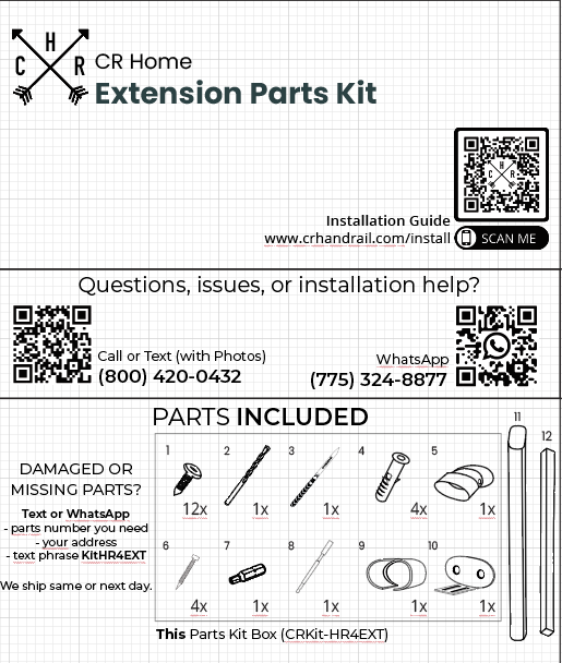 Extension Railing Parts Kit