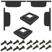 Load image into Gallery viewer, Flat Brackets (2 Middle Rail + 2 Top Rail) + METAL Post Covers
