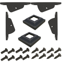 Load image into Gallery viewer, Flat Brackets (2 Middle Rail + 2 Top Rail) + METAL Post Covers

